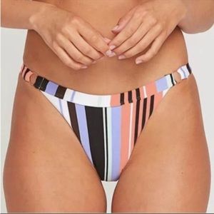 Volcom Stripe Tease Hipster Bikini Bottoms SZ S NWT